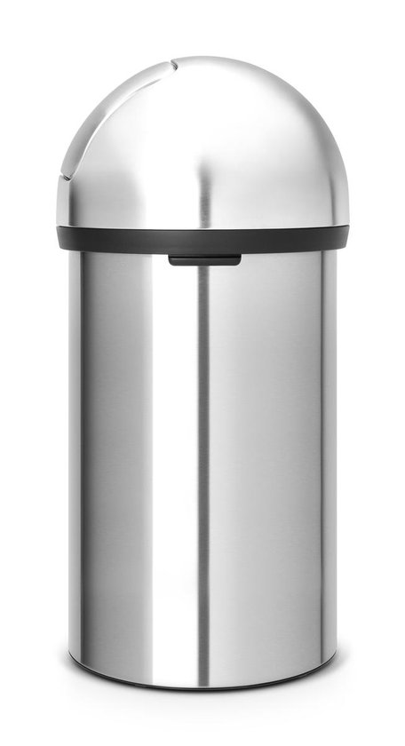 Brabantia Push Bin Prullenbak - 60 liter - Matt Steel