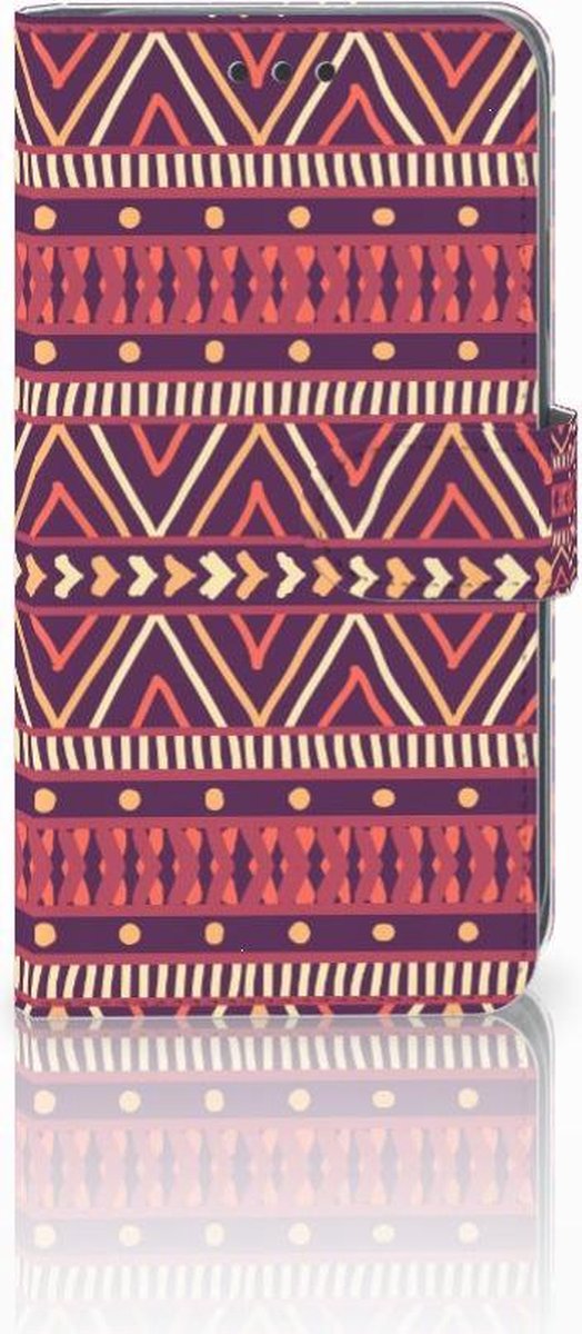 Book Case voor Apple iPhone Xr Telefoon Hoesje Aztec Paars