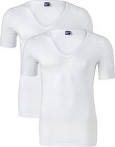 Alan Red Stretch T-shirts diepe V-hals (2-pack), No Neck, wit