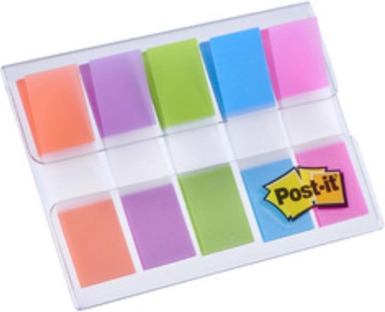 Onglets POST-IT - 5 couleurs - 11,9 x 43,2 mm - 100 onglets