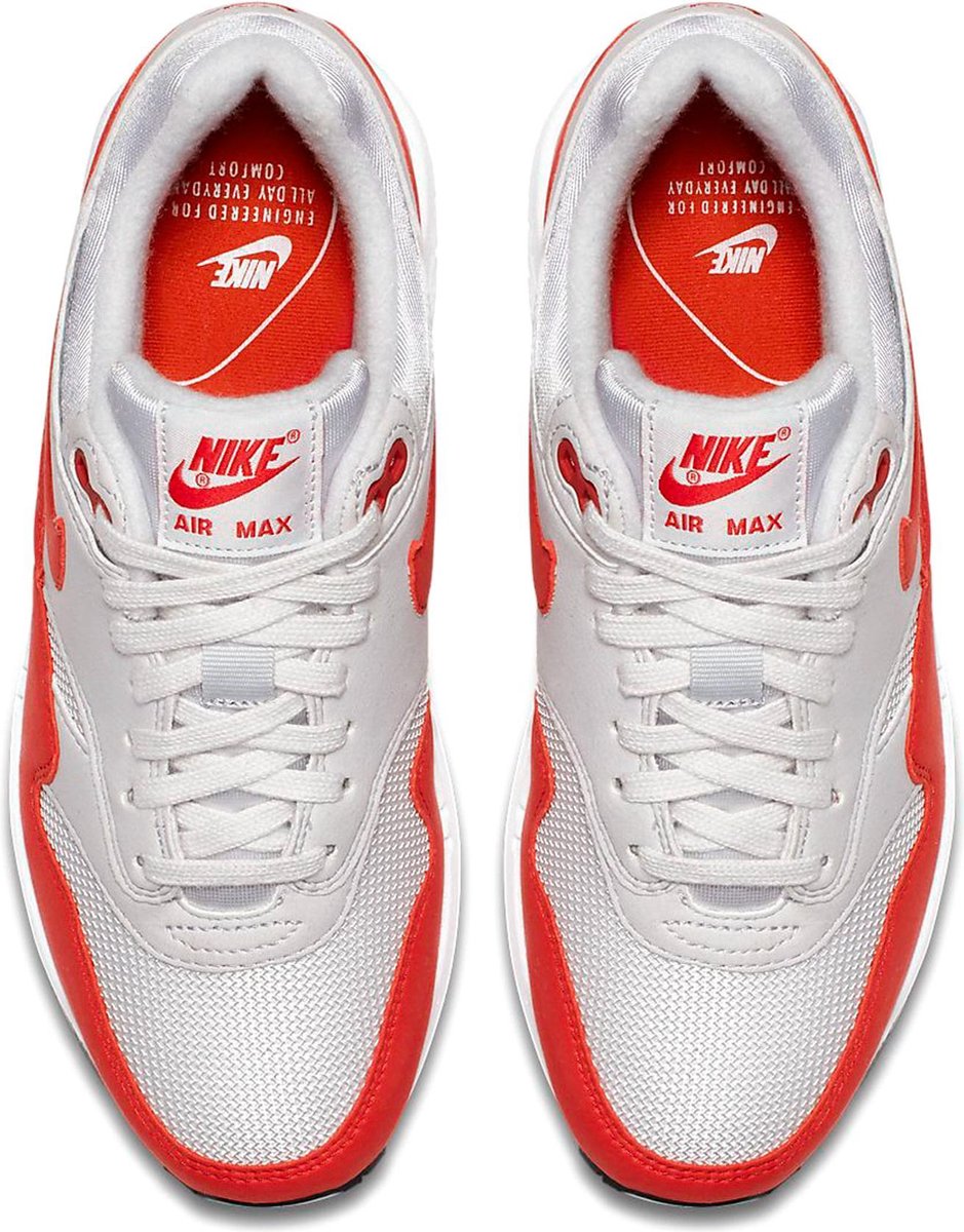 Nike Air Max 1 Sneakers - Maat 38.5 - Vrouwen - grijs/rood | bol.com