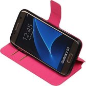 BestCases.nl Roze Samsung Galaxy S7 TPU wallet case booktype hoesje HM Book