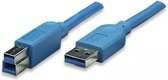 TECHly USB-kabel USB 3.2 Gen1 (USB 3.0 / USB 3.1 Gen1) USB-A stekker, USB-B stekker 1.00 m Blauw Vergulde steekcontacten