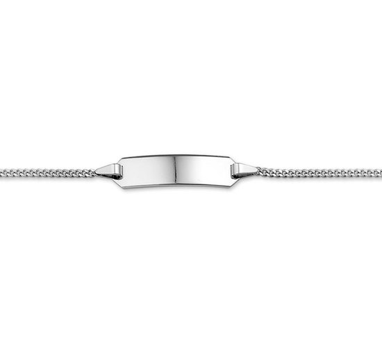 The Jewelry Collection - Graveerarmband Gourmet Plaat 5,5 mm - Witgoud