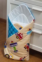 Inbakerdoek - Baby swaddle - 80x80cm - vliegtuigen en autootjes