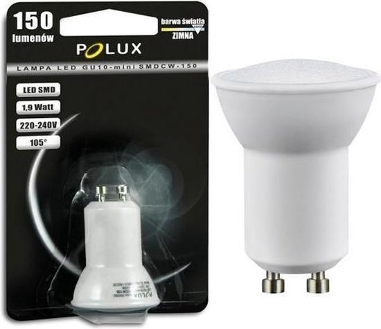 LED Mini GU10 - KOUD wit - (35mm) 150 lumen - 1,9 watt - Polux | bol.com