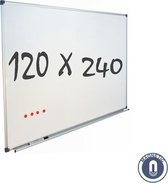 Whiteboard 120x240 cm - Magnetisch - Gelakt staal - met Montagemateriaal