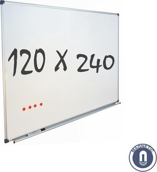 vandaag Vlekkeloos knoop Whiteboard 120x240 cm - Magnetisch - Gelakt staal - met Montagemateriaal |  bol.com