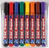 edding 363 boardmarker - 8 markers verschillende kleuren - beitelpunt 1-5mm - sneldrogend, reukarm - geschikt voor whiteboarden