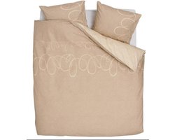 SENZATIONE 100% Katoen Percaline Dekbedovertrek 240x240-2x60x70 cm CURLY ZAND