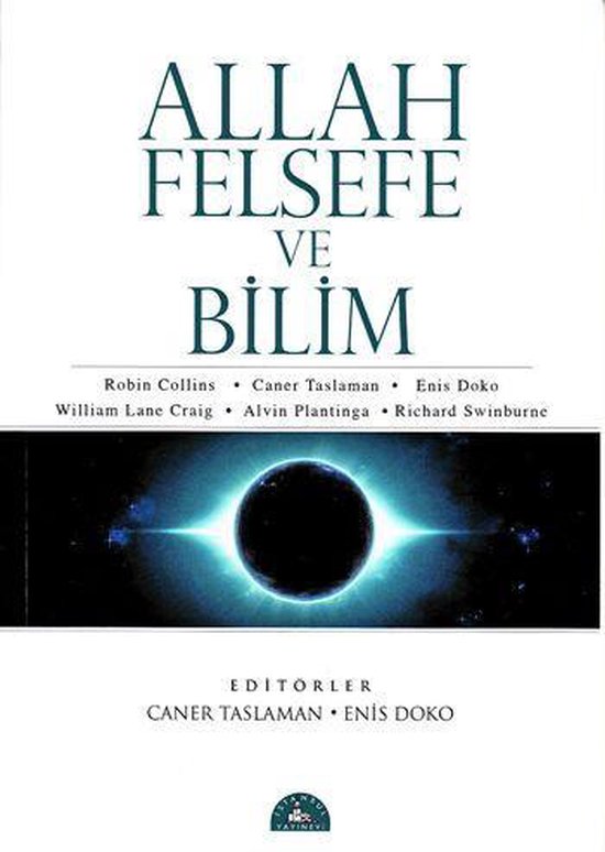 Boekomslag met de titel 'Allah Felsefe ve Bilim'. Een grafische weergave van een kosmisch fenomeen met lichtstralen.