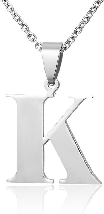 Montebello Chain Letter K - Unisexe - Acier 316 - Alphabet - 21 x 30 mm - 50 cm