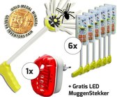 Voordeelpakket | 6 stuks Spidercatcher spinnenvanger geel in blister met GRATIS Flystopper HV1 LED Muggenstekker