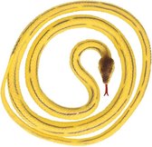 Halloween - Speelgoed slangen grote Python geel 137 cm - Rubberen/plastic speelgoed slang
