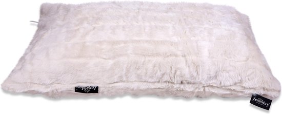 Lex & Max Royal Fur - Losse hoes voor hondenkussen - Rechthoek - Ecru - 100x70cm