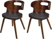Eetkamerstoelen Bangkok kunstleer bruin 2 st