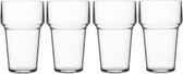 4x Bierglazen van kunststof 250 ml - Herbruikbare bierglazen - Onbreekbare camping/picknick glazen