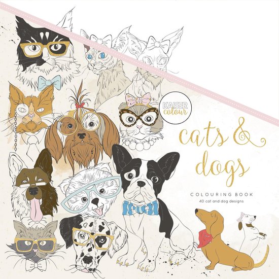 Bol Com Kaisercraft Kleurboek Voor Volwassenen Cats Dogs Kaiser Craft 9781925405392 Boeken