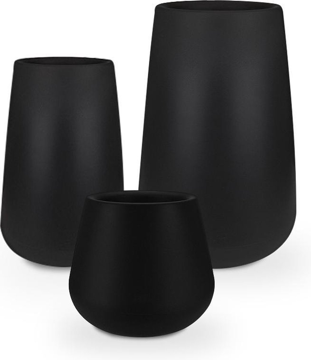 ELHO Pure cone high, 3 st.-Setprijs, Zwart 204, H84/B55+H66/B45+H46/B55 |  bol.com
