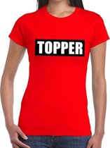 Toppers Topper t-shirt rood dames - tekst t-shirt Topper in zwarte balk - dames L