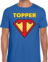 Super Topper t-shirt heren blauw  / Blauw Super Topper  shirt heren M