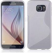 Samsung Galaxy S6 Edge Lederlook Flip Case hoesje Wit