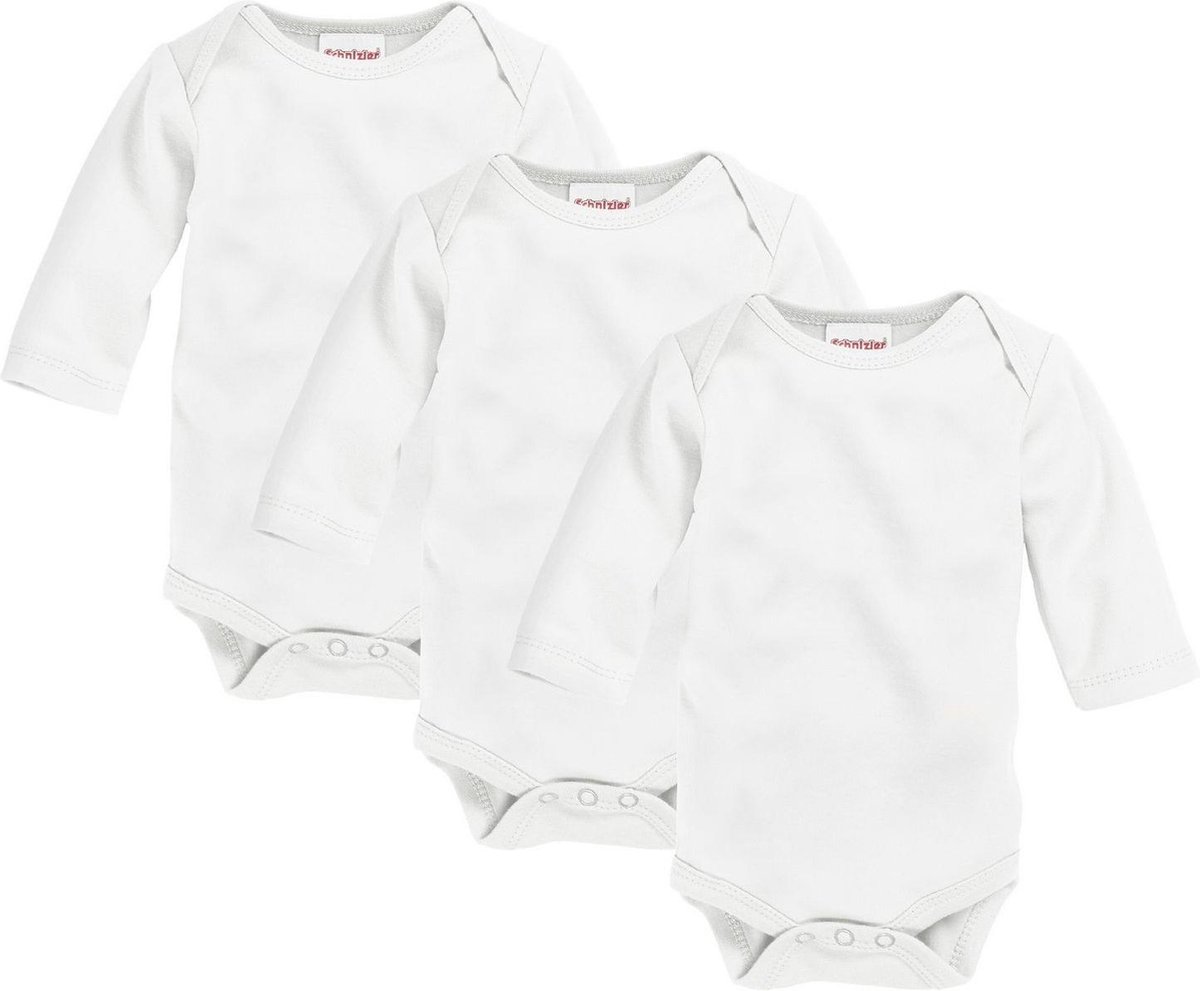 Playshoes Schnizler set 3 rompers lange mouw wit
