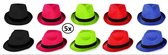 5x Gleuf hoedje assortie set - Hoofddeksel hoed festival thema feest feest party