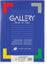 6x Gallery witte etiketten 105x48mm (bxh), rechte hoeken, doos a 1.200 etiketten