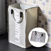 Draagbare Wasmand - Opvouwbare Wastas Met Aluminium Draaghendel - Ruimtebesparende Waszak Laundry Basket Bag - 40 Liter - Grijs