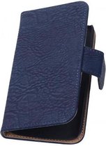 Bark Bookstyle Wallet Case Hoesjes voor Huawei Ascend G6 4G Donker Blauw