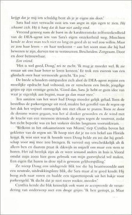 Een pagina met Nederlandse tekst, beginnend met 'krijgt dat je mij iets schuldig bent als je je eigen zin doet.' en eindigend met 'een sigarettenpeuk uit het bakje voor parkeergeld.'
