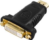 DELTACO HDMI-10 HDMI naar DVI-D adapter - 1080p in 60Hz - Vergulde connectoren
