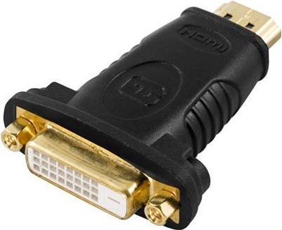 DELTACO HDMI-10 HDMI naar DVI-D adapter - 1080p in 60Hz - Vergulde connectoren - Deltaco