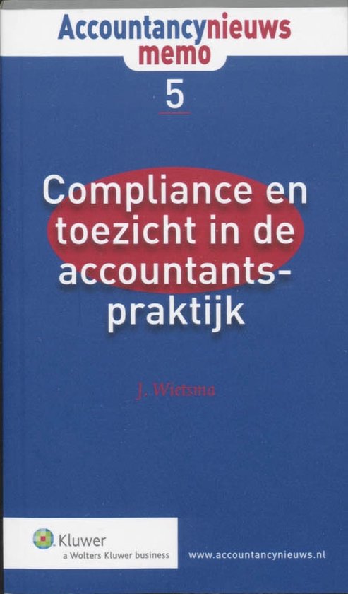 Cover van het boek 'Compliance en toezicht in de accountantspraktijk' van J. Wietsma