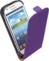 LELYCASE Flip Case Lederen Cover Samsung Galaxy Express Paars