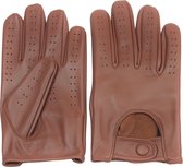 DriveLux™ Retro Racing - Leren Handschoenen Heren - Nappa Bruin - Leren Auto/Motor Handschoenen - Driving Gloves - Maat S (: 18,5 - 20,5 cm) - Ademend en Waterbestendig – Gemaakt van Lamsleer