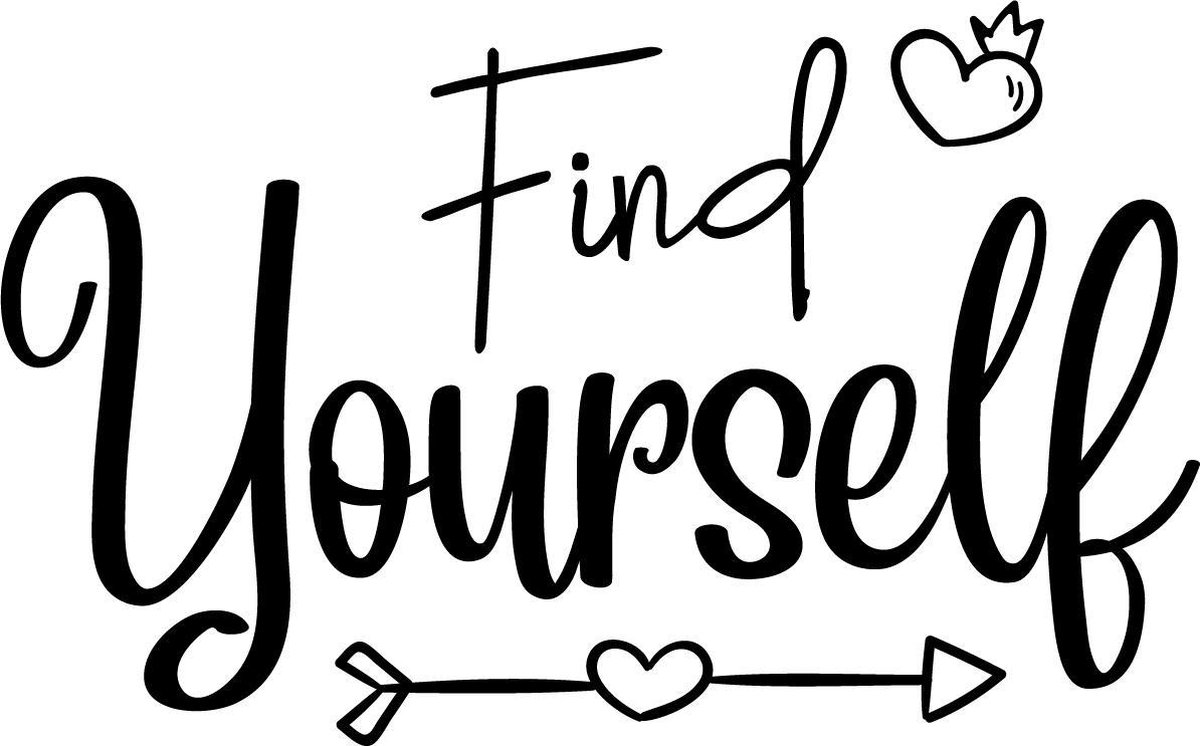 Muurtekst muursticker Find yourself