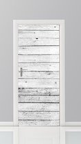 Deursticker - Wit/Grijs planken