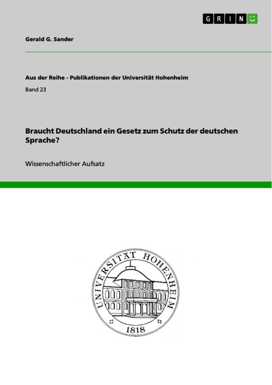 Braucht Deutschland ein Gesetz zum Schutz der deutschen Spra ... - cover