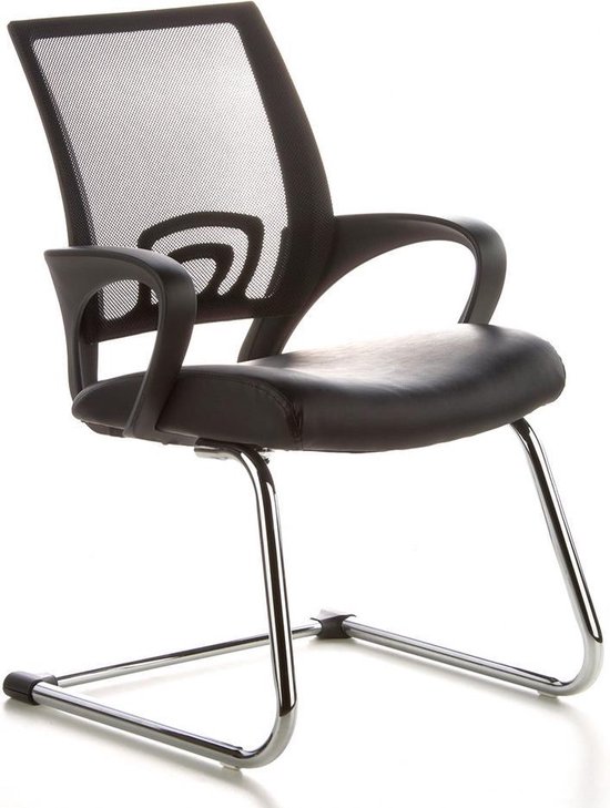 hjh office Visto Net - Chaise de bureau - Chaise de conférence - Noir