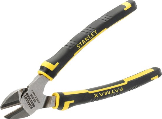 Stanley FatMax combinatietang, zwart met gele handvatten, op witte achtergrond.