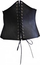Zac's Alter Ego Taille riem Wide arched lace up corset Zwart