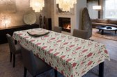 Joy@home Tafellaken - Tafelkleed - Tafelzeil - Bloemen Rood - 140cm x 250cm