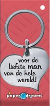 RVS Hart Sleutelhanger - voor de liefste man van de hele wereld!