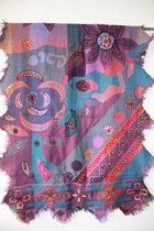 Kasjmier Wollen Dames Sjaal - 180 x 70 cm - Paars