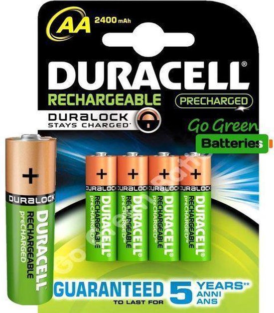 Duracell Piles rechargeables AA 1300mAh, paquet de 4