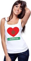 Marokko hart vlag singlet shirt/ tanktop wit dames S