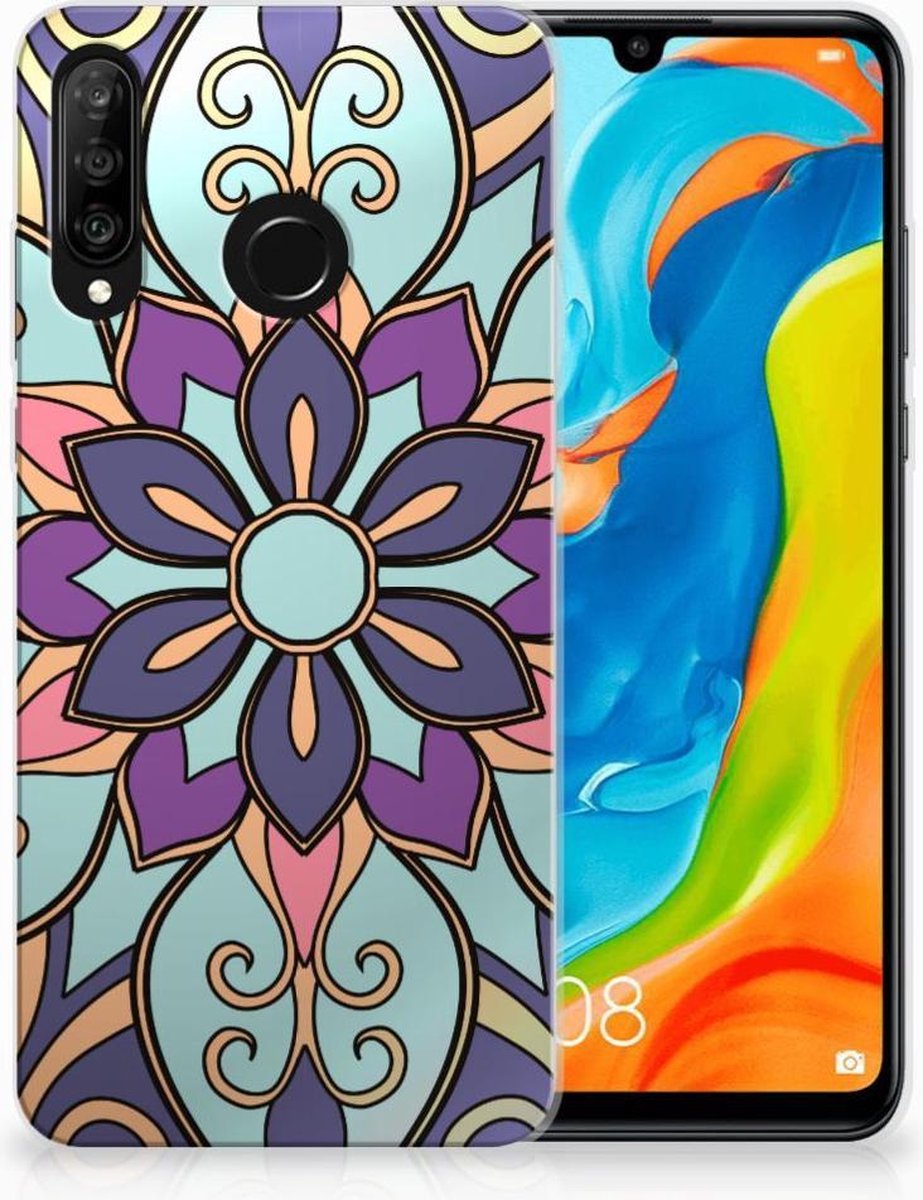 Huawei P30 Lite TPU Case Purple Flower