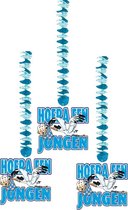 Hangdecoratie Hoera een Jongen - 3 stuks